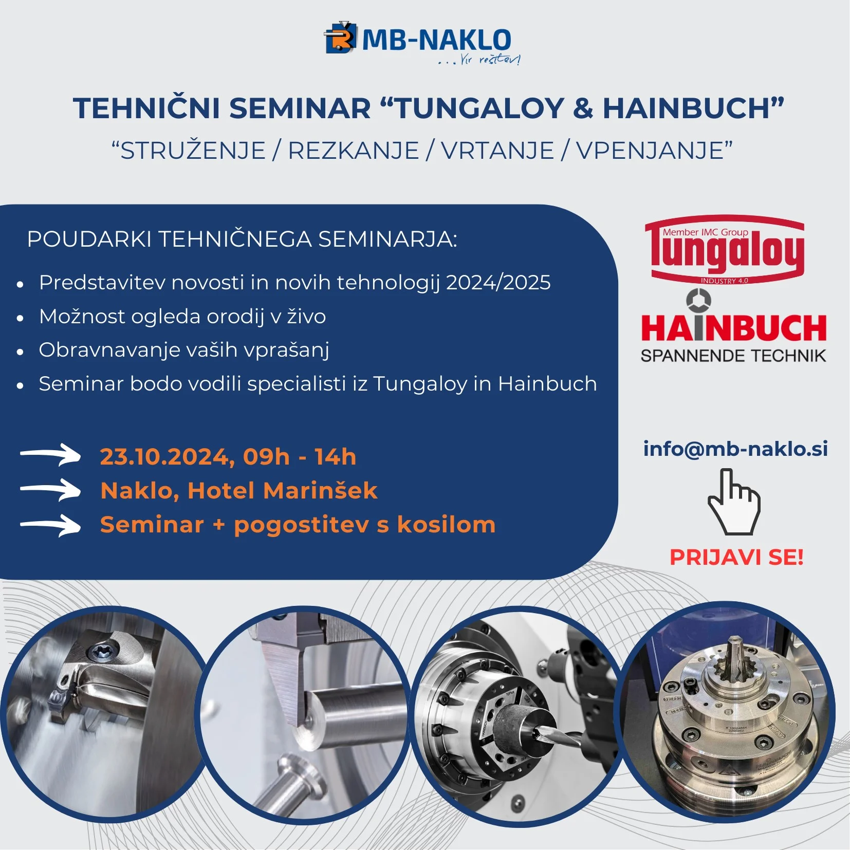 Tehnični seminar: STRUŽENJE, REZKANJE, VPENJANJE